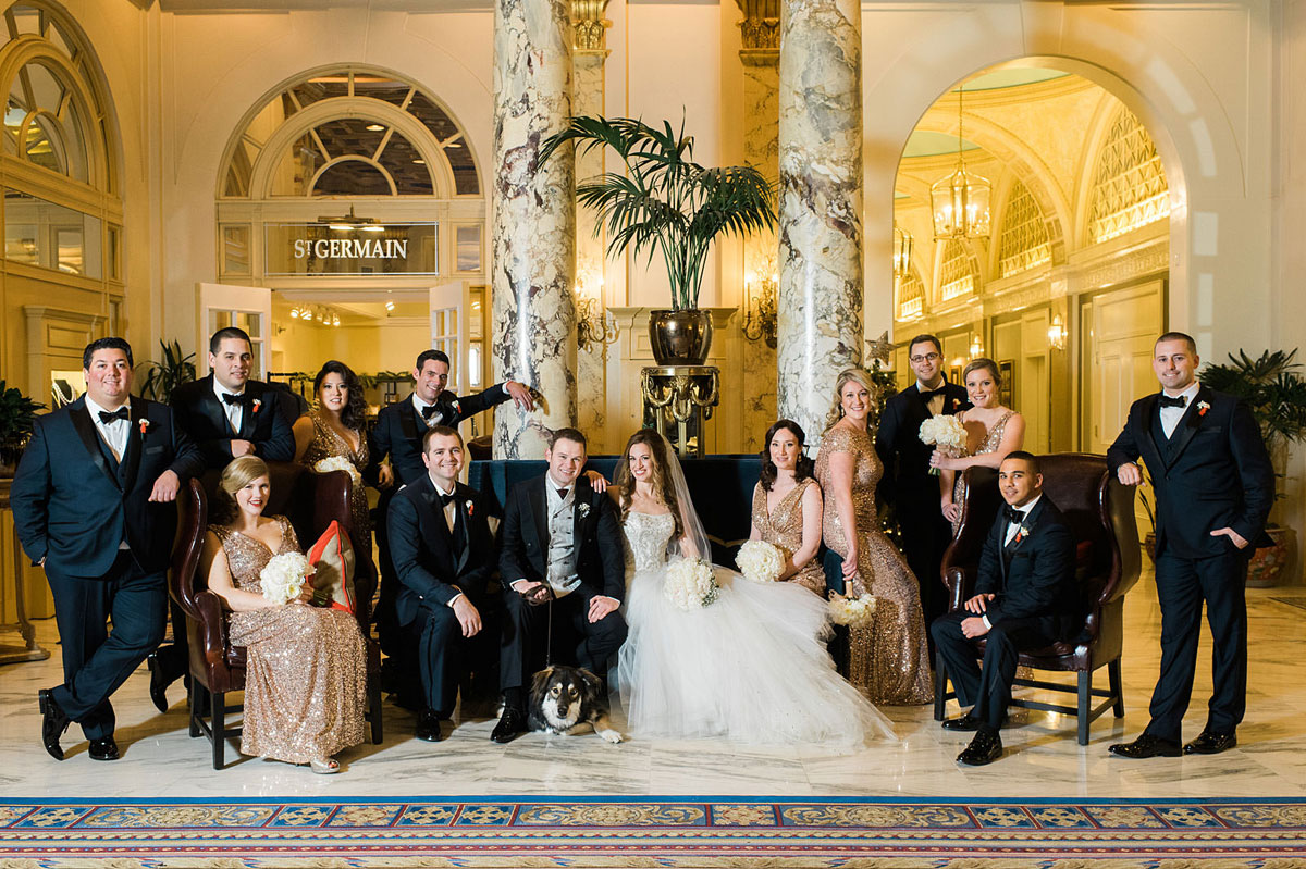 Vogue posed wedding party portrait